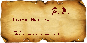 Prager Montika névjegykártya